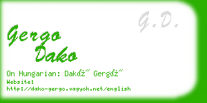gergo dako business card